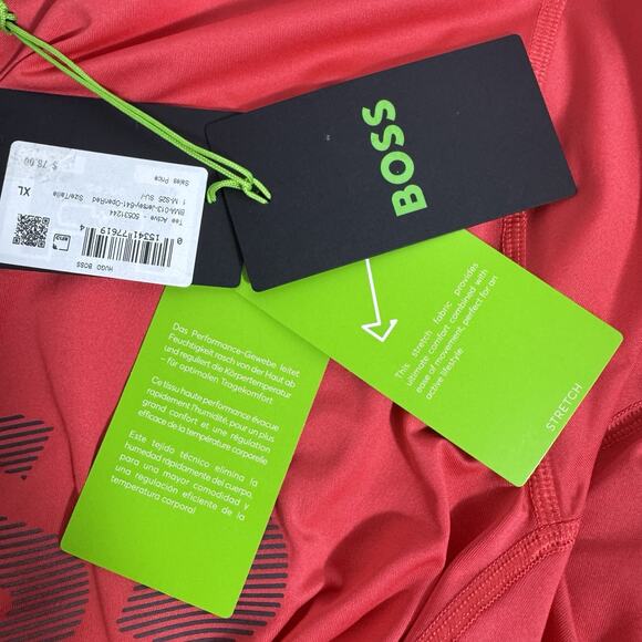 Hugo Boss Tee Active Men's X-Large Red Slim Fit Stretch - Picture 9 of 10